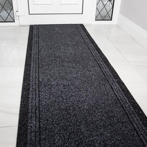 The Rug House Grey Black Hallway Narrow Rug (244cm)