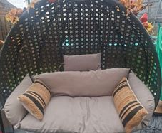 Double egg chair on stand