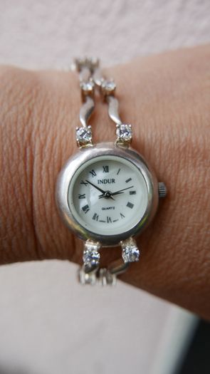 Vintage INDURO Watch for Women, Sterling Silver Bracelet Watch, Handmade 925 Sterling Silver Watch, Watch for Her Birthday Gift, Ladies Watch Japan Made (Works well, fresh battery)