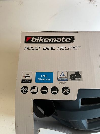 Bikemate Adult Bike Helmet L/XL - Never Used, With Rear Light