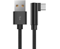 USB-C Fast Charging QC 3.0/2.0 (1.0 M) & Data Sync Nylon Braided Elbow Cable (Brand New/Warranty)