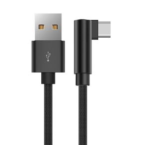 USB-C Fast Charging QC 3.0/2.0 (1.0 M) & Data Sync Nylon Braided Elbow Cable (Brand New/Warranty)