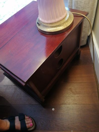 Elegant carved wooden TV stand / side table