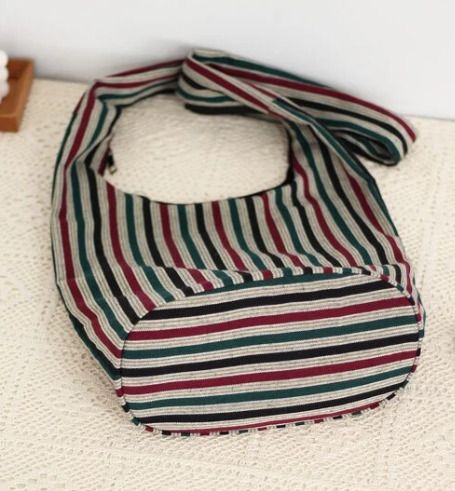 Striped Pattern Hobo Bag
