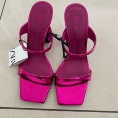 Zara metallic pink heels BNWT