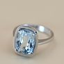 Vintage 1970s Aquamarine Solitaire Ring Image 7