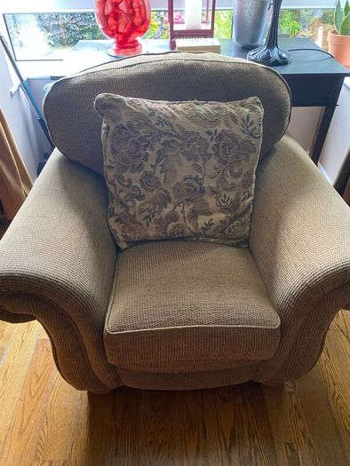 Free. Must collect. Couch and armchair.