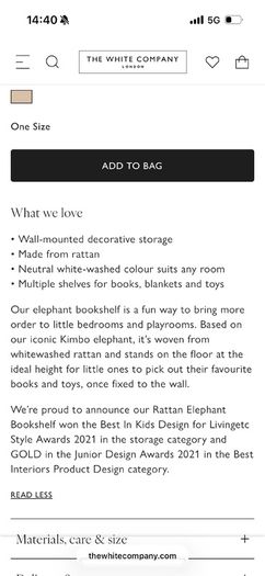 Elephant bookcase for nursery