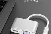 2-in-1 Thunderbolt 3 Adapter USB Type C Hub to HDMI Hub and Vga Hub. Brand new. Black and grey color lefts. Thanks