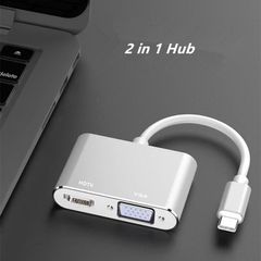 2-in-1 Thunderbolt 3 Adapter USB Type C Hub to HDMI Hub and Vga Hub. Brand new. Black and grey color lefts. Thanks