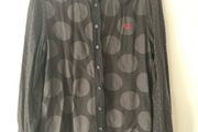Authentic Fred Perry polka dot blouse with detachable collar.