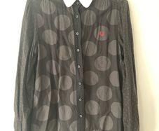 Authentic Fred Perry polka dot blouse with detachable collar.