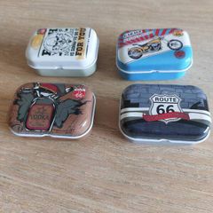 Small tin storage boxes with route 66 design