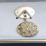 Vintage 9ct Yellow Gold Engine Turned Gents Cufflinks Image 6