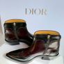 NEW Christian Dior West Boot Black/Burgundy Leather Image 2