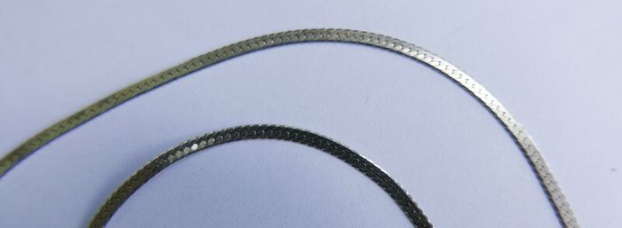 Vintage 925 Sterling Silver 16" Necklace Flat Chain 3.1 grams