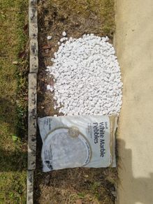 Small white marble pebbles