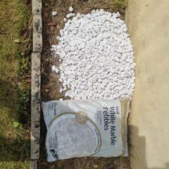 Small white marble pebbles