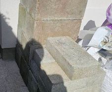 cavity and 4" cement blocks