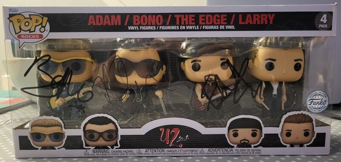 U2 signed Funko pop box set