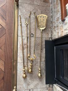 Brass fire pokers