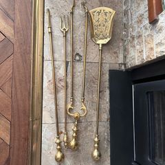 Brass fire pokers