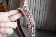 pink velvet and crystal hairband
