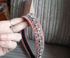 pink velvet and crystal hairband