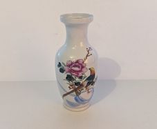 1970s Handpainted Chinese Bird Vase