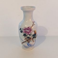1970s Handpainted Chinese Bird Vase