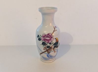 1970s Handpainted Chinese Bird Vase