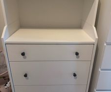 White 3-Drawer Chest with Shelving Unit
