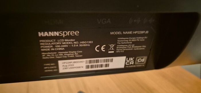 22 inch Hannspree Monitor