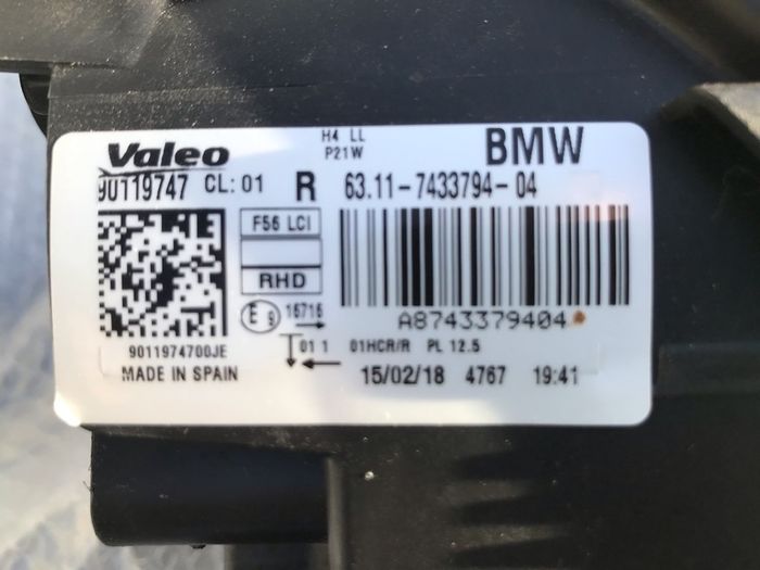 MINI Cooper 2018 on Driver Headlight