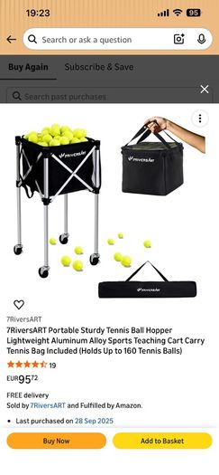 Tennis ball basket