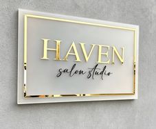 3D Gold Lettering Wall Sign Panel - Custom Acrylic Letters, Any Logo