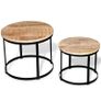 Two Piece Coffee Table Set Rough Mango Wood Round 40 cm/50 cm Image 4