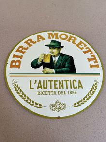 Moretti Italian Beer Embossed Metal Sign