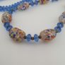 Vintage Venetian African Style Aventurine & Tire Shape Blue African Glass Beads Necklace Image 10