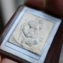 Vintage Religious catholic vermeil gold plated picture image plaque of Saint Christopher in original case Image 5