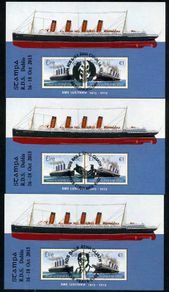 2015 Ireland Stampa Set Public Souvenir RMS RMS Lusitania Commemorative Stamps Miniature Sheet Overprinted for Stampa with show cancels of 16/17&18/10/14