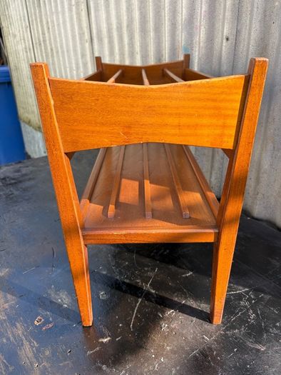 Mid-Century Danish Teak Magazine Rack 1960s Scandinavian Modern Design