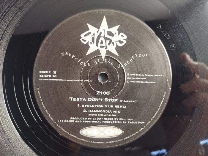 Z100 - Testa Don't Stop - STRESS Records - UK Pressing - Early 90s House Classic!