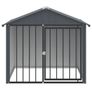Dog House with Roof Black 117x103x102 cm Galvanised Steel Image 5