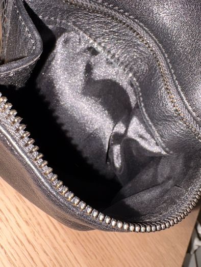 Large black leather bag