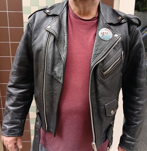 Vintage leather bike jacket