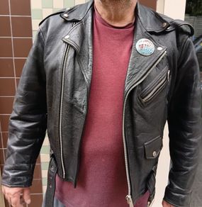 Vintage leather bike jacket