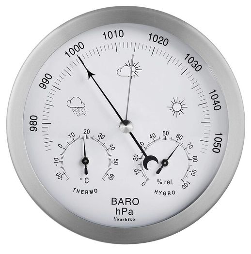 3 in 1  Weather Station for Indoor and Outdoor use, diameter 14 cm