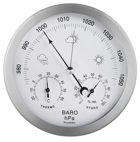 3 in 1  Weather Station for Indoor and Outdoor use, diameter 14 cm