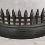 Fire Front Fret Grate Matt Black Cast Heavy Iron Medieval Spiked Fireplace Image 2